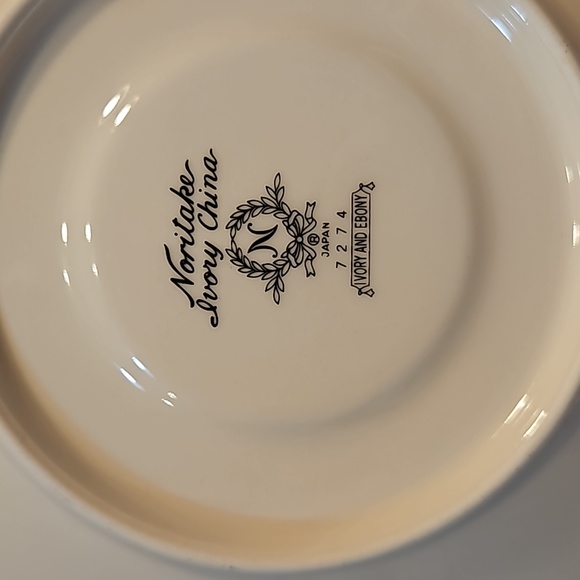NEW Noritake Ivory And Ebony 7274 Footed Cup & Saucer - Picture 5 of 16